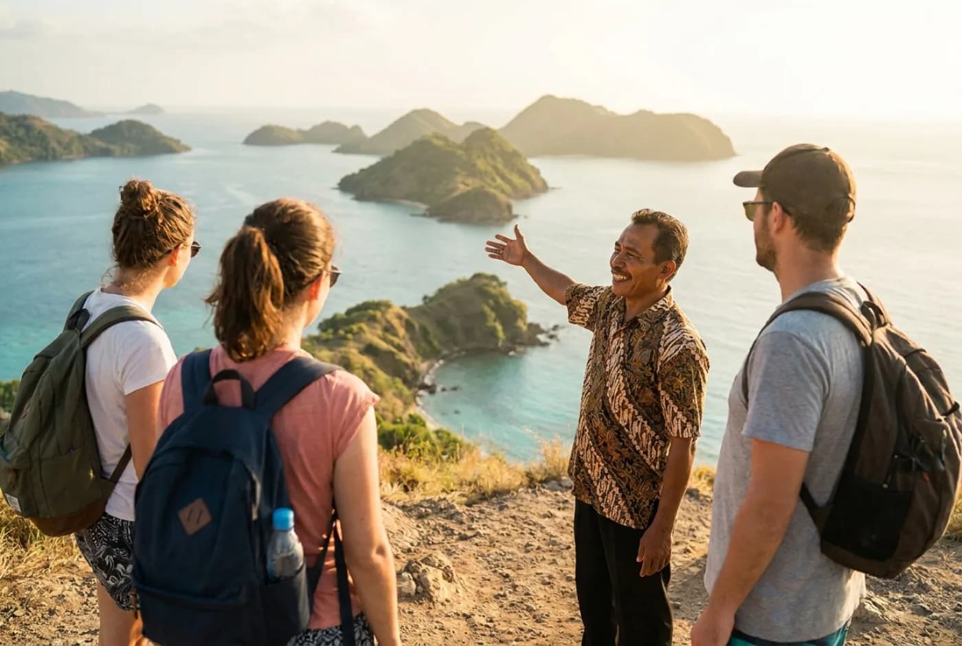 Pemandu lokal Piknik Hemat bersama rombongan wisatawan